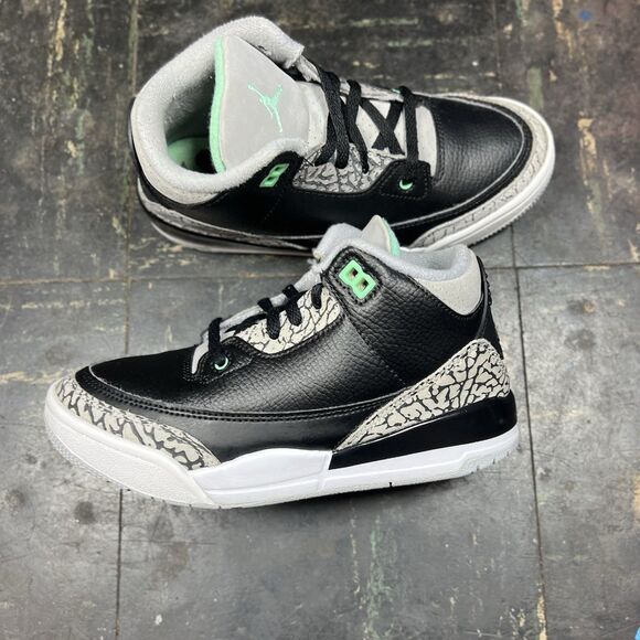 Jordan 3 Retro "Green Glow" (PS) Sz 2Y Little Kids Clean OG Rare - Picture 2 of 7